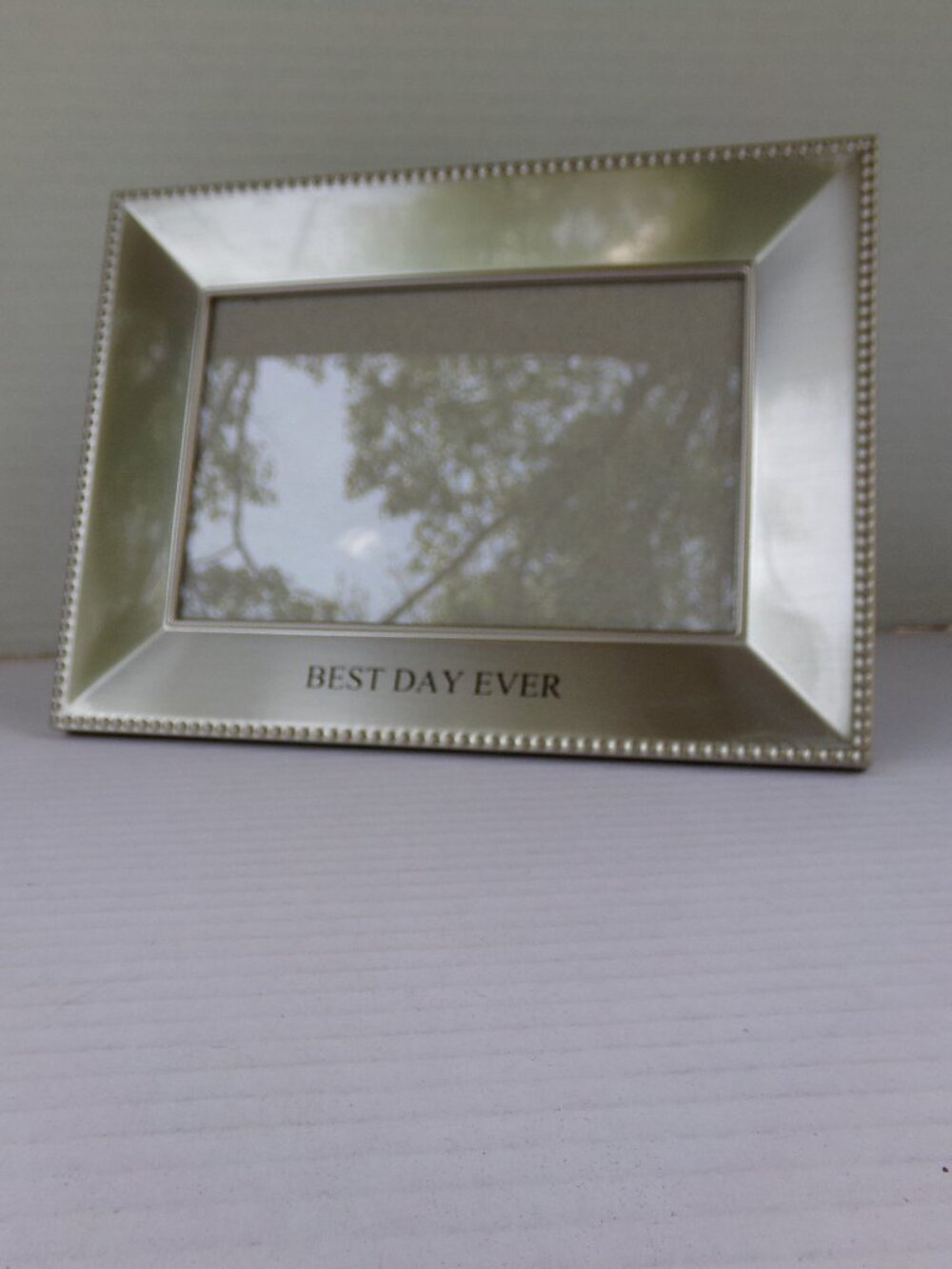 Malden Best Day Ever Picture Photo Frame Brushed Matte Pewter Silver Tone Modern